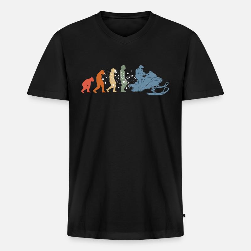 Snowmobile driver Snowmobile Evolution - Men's Premium Organic T-shirt with V-neck - black