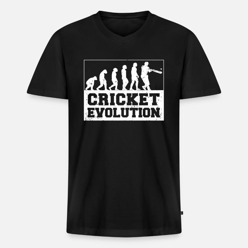 Cricketer Cricket-game Evolution - Men's Premium Organic T-shirt with V-neck - black