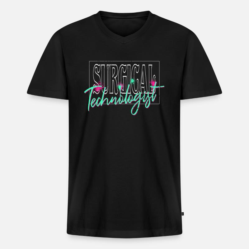 Chirurgisch-technischer Assistent Chirurg - Männer Premium Bio T-Shirt mit V-Ausschnitt - Schwarz
