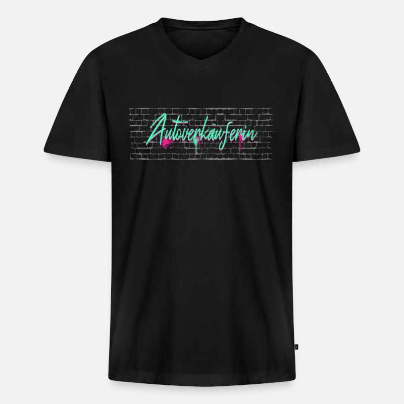 Autohändler Abschluss-Geschenk Autoverkäuferin - Männer Premium Bio T-Shirt mit V-Ausschnitt - Schwarz