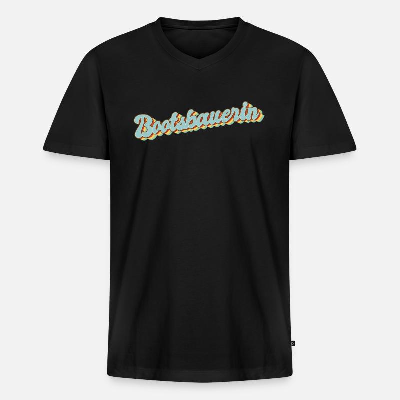 Schiffbauer Abschluss-Geschenk Bootsbauerin - Männer Premium Bio T-Shirt mit V-Ausschnitt - Schwarz