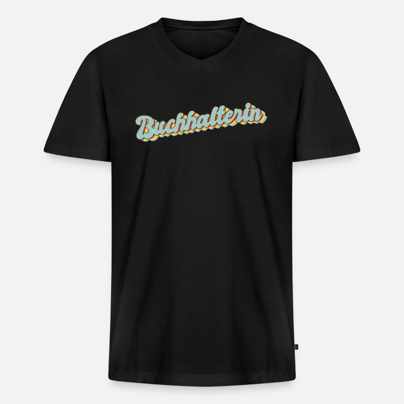Buchhaltung Abschluss-Geschenk Buchhalterin - Männer Premium Bio T-Shirt mit V-Ausschnitt - Schwarz