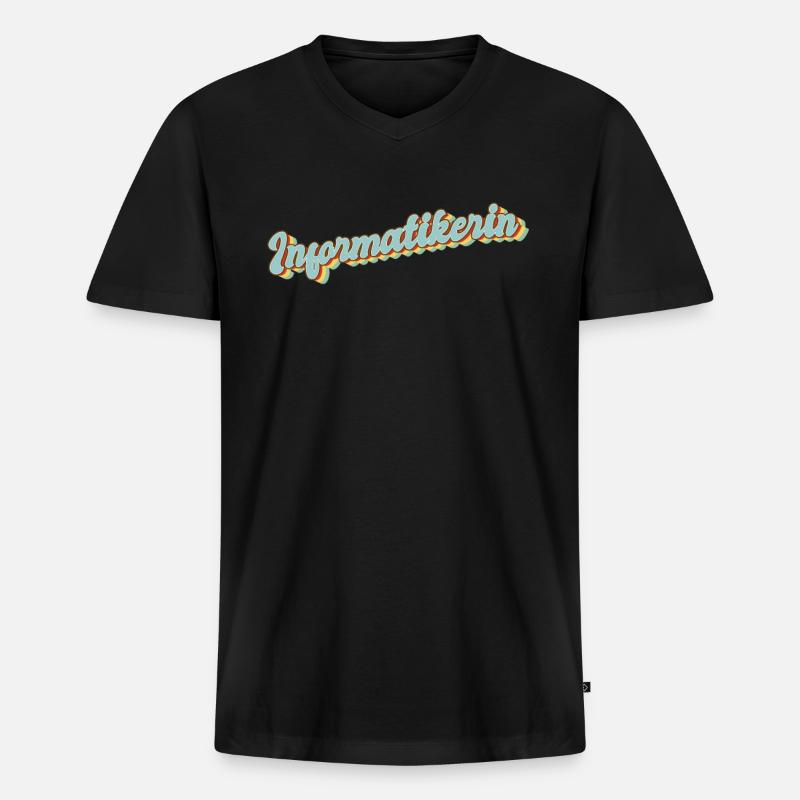 Programmierer Abschluss-Geschenk Informatikerin - Männer Premium Bio T-Shirt mit V-Ausschnitt - Schwarz
