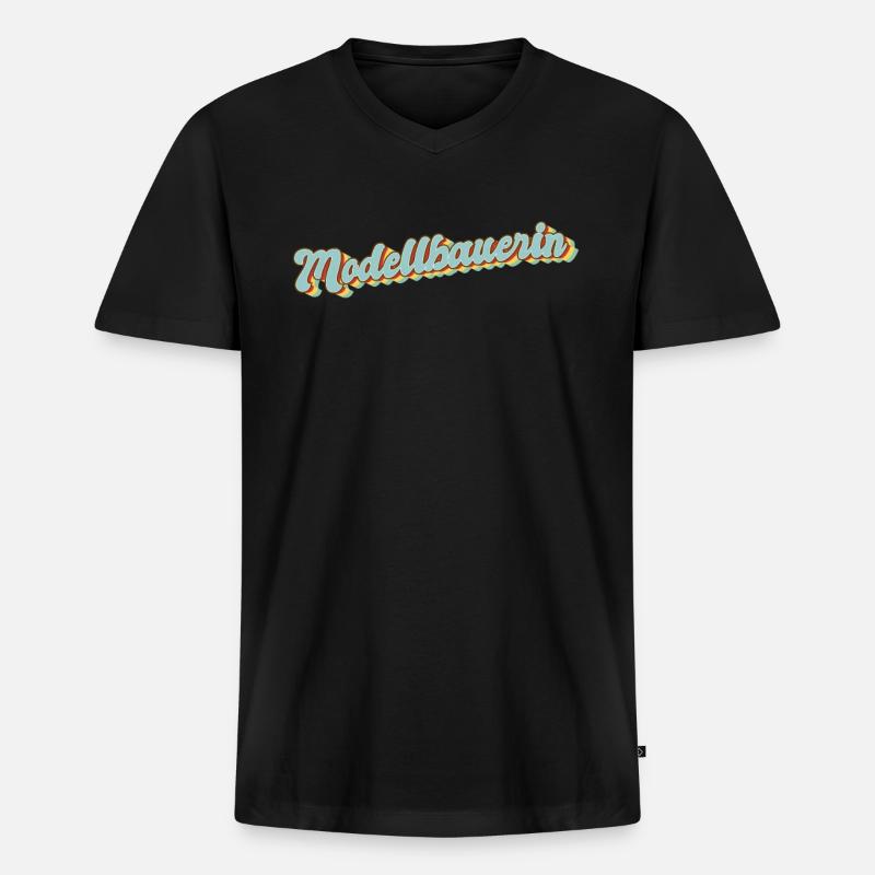 Technischer Abschluss-Geschenk Modellbauerin - Männer Premium Bio T-Shirt mit V-Ausschnitt - Schwarz