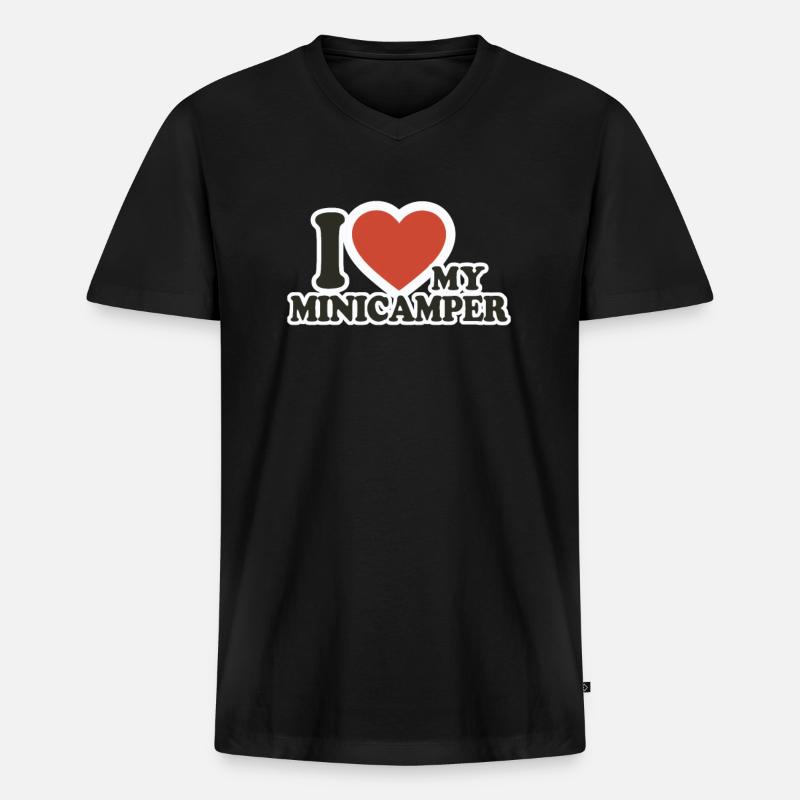 Minicamper Love Camping-Camper Microcamper - Männer Premium Bio T-Shirt mit V-Ausschnitt - Schwarz