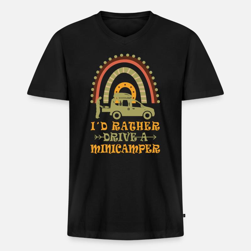 Minicamper Hobby Camping-Camper Microcamper - Männer Premium Bio T-Shirt mit V-Ausschnitt - Schwarz