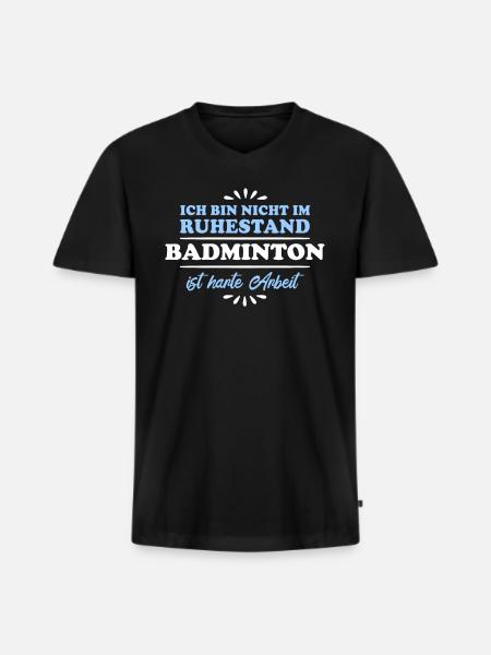 Retraité Retraité Badminton - T-shirt encolure en V Premium bio Homme - noir