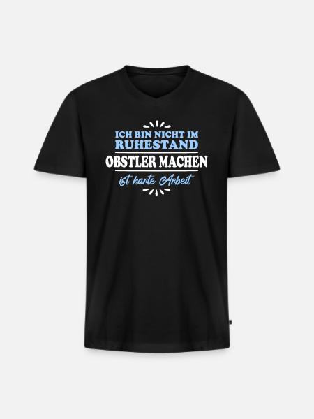 Pensionné Retraité Obstler - T-shirt encolure en V Premium bio Homme - noir
