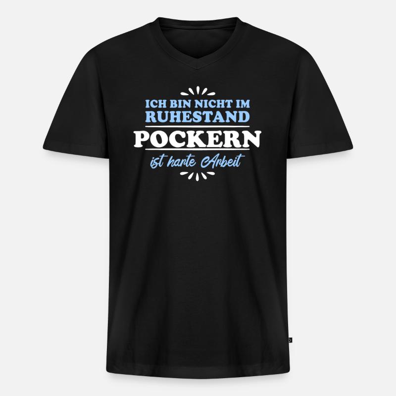 Ruhestand Rentner Pensioner Pocker - Männer Premium Bio T-Shirt mit V-Ausschnitt - Schwarz