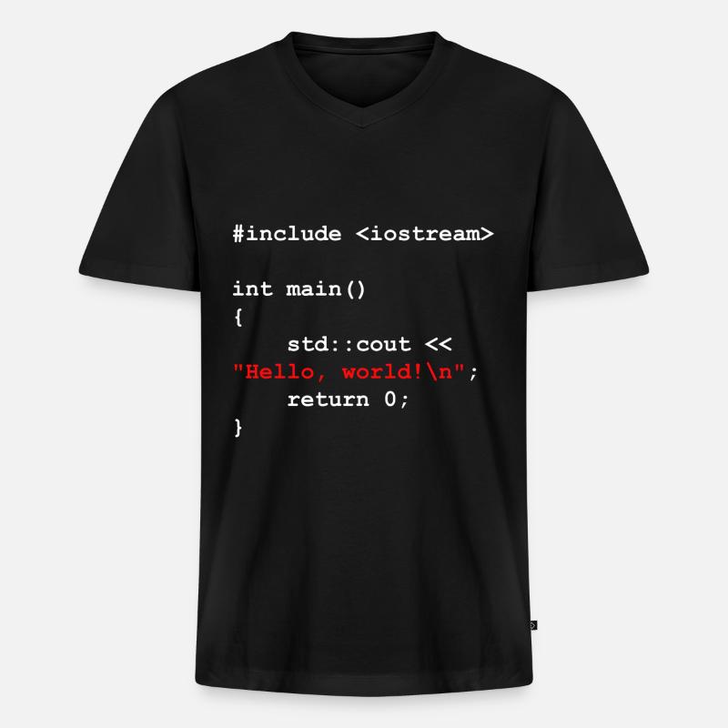 Coder Software Développeur - T-shirt encolure en V Premium bio Homme - noir