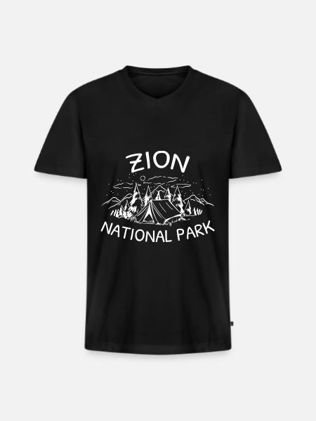 USA America National Park - Men's Premium Organic T-shirt with V-neck - black