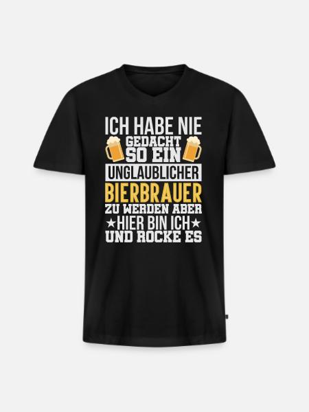 Unglaublicher Bierbrauer - Männer Premium Bio T-Shirt mit V-Ausschnitt - Schwarz