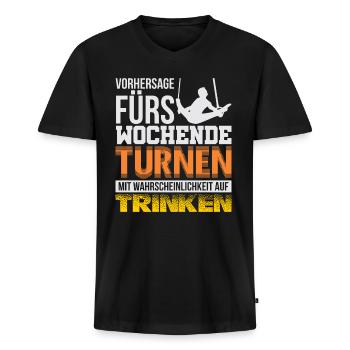 Gymnastics Turnen - Männer Premium Bio T-Shirt mit V-Ausschnitt - Schwarz - Vorne - Nico (187cm)