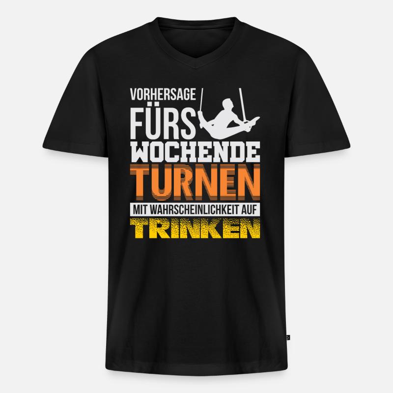 Gymnastics Turnen - Männer Premium Bio T-Shirt mit V-Ausschnitt - Schwarz