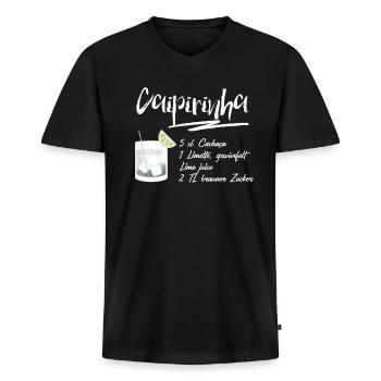 caipirinha | Cocktail Longdrink Barkeeper bar - Männer Premium Bio T-Shirt mit V-Ausschnitt - Schwarz - Vorne - Nico (187cm)