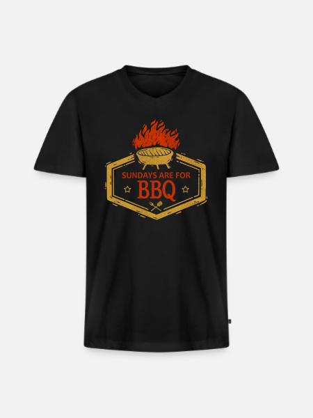 BBQ BBQ BBQ - Men's Premium Organic T-shirt with V-neck - black