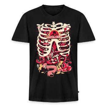 Rick And Morty Anatomy Park Vergnügungspark - Männer Premium Bio T-Shirt mit V-Ausschnitt - Schwarz - Vorne - Nico (187cm)