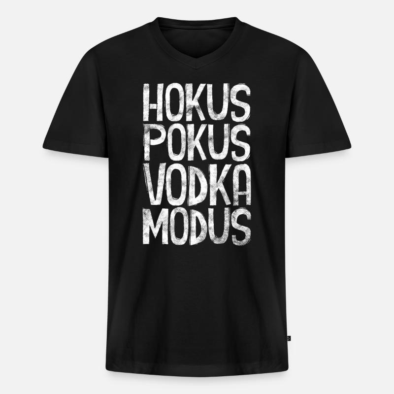 Hokus Pokus Vodka Modus - Männer Premium Bio T-Shirt mit V-Ausschnitt - Schwarz
