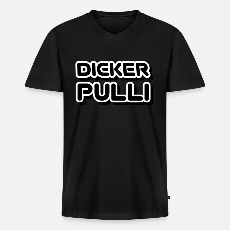 Dicker Pulli - Männer Premium Bio T-Shirt mit V-Ausschnitt - Schwarz