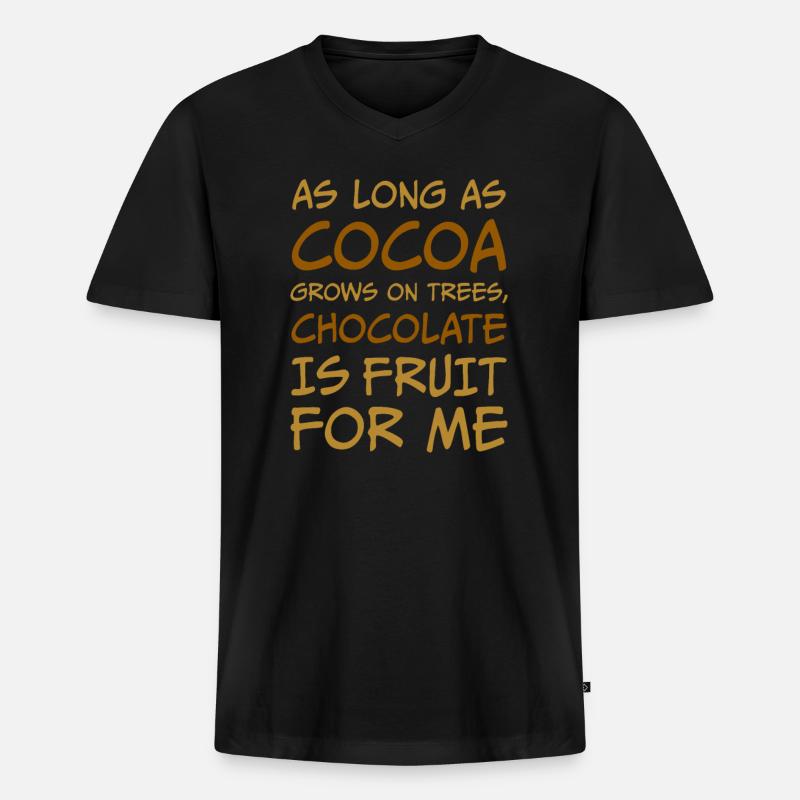 Schoko Schokolade Schoki - Männer Premium Bio T-Shirt mit V-Ausschnitt - Schwarz