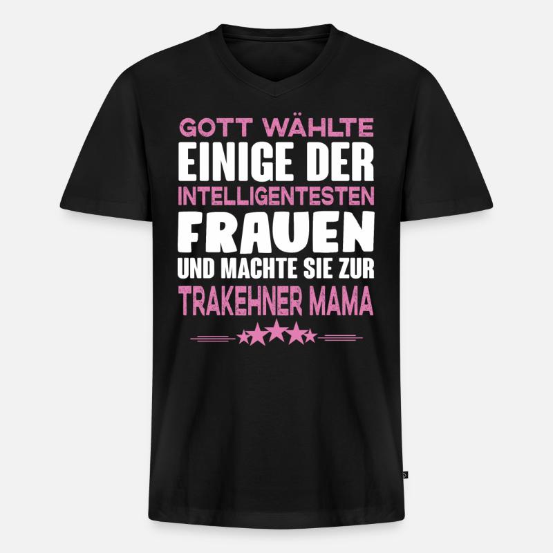 Trakehner Mama - Männer Premium Bio T-Shirt mit V-Ausschnitt - Schwarz