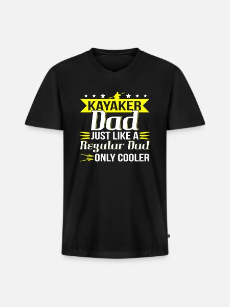 Kajak - Männer Premium Bio T-Shirt mit V-Ausschnitt - Schwarz