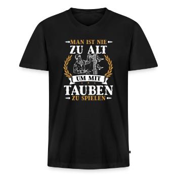 Brieftauben Brieftaube Tauben Taubenzüchter Taube - Männer Premium Bio T-Shirt mit V-Ausschnitt - Schwarz - Vorne - Nico (187cm)