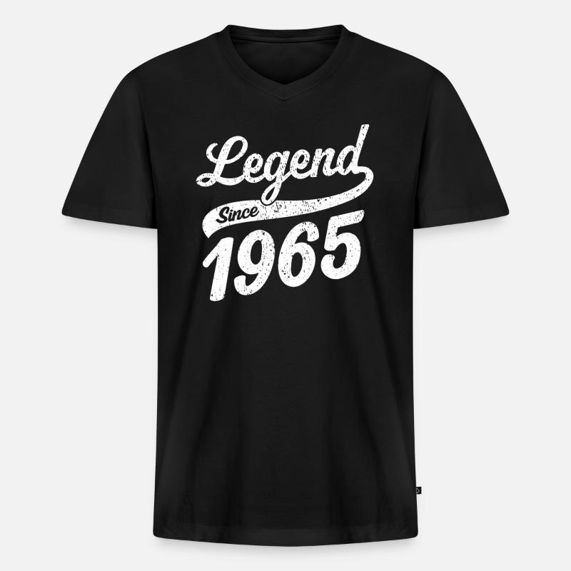 Legend since 1965 - Männer Premium Bio T-Shirt mit V-Ausschnitt - Schwarz