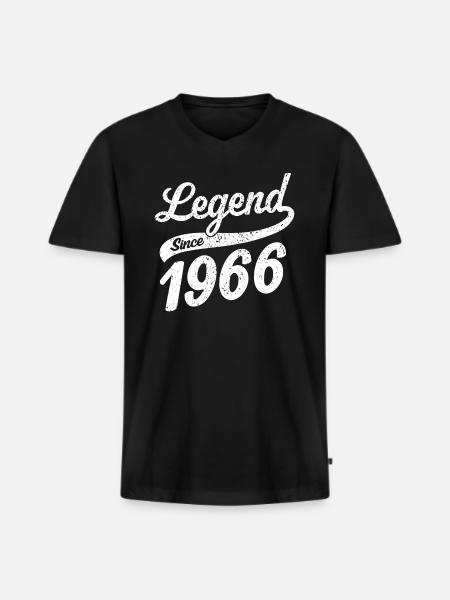 Legend Since 1966 - Men's Premium Organic T-shirt with V-neck - black