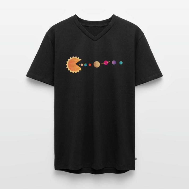 Funny Sun Planets Outer Space Galaxy Solar System Männer Premium Bio T-Shirt mit V-Ausschnitt