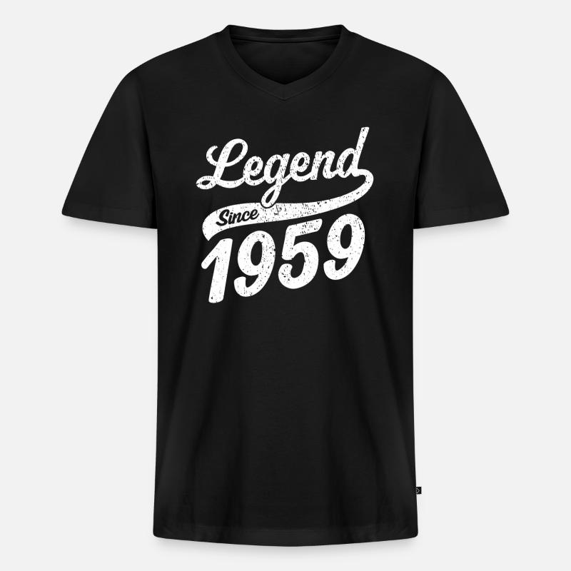 Legend Since 1959 - Männer Premium Bio T-Shirt mit V-Ausschnitt - Schwarz