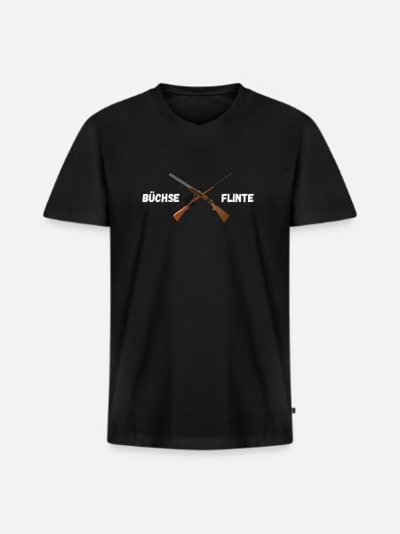 Jagen Büchse Flinte - Männer Premium Bio T-Shirt mit V-Ausschnitt - Schwarz