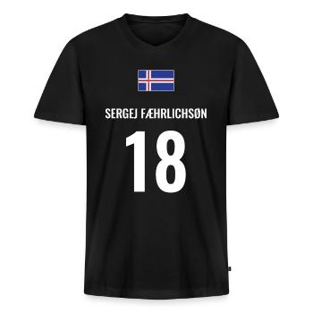 Fußball Sauf Trikot Island Mallorca Party Gruppen - Männer Premium Bio T-Shirt mit V-Ausschnitt - Schwarz - Vorne - Nico (187cm)