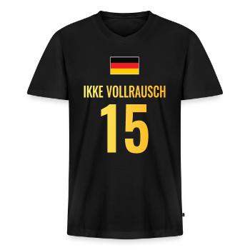Fußball Sauf Trikot Deutschland Mallorca Gruppen - Männer Premium Bio T-Shirt mit V-Ausschnitt - Schwarz - Vorne - Nico (187cm)