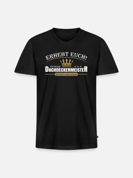 Dachdeckermeister - Männer Premium Bio T-Shirt mit V-Ausschnitt - Schwarz