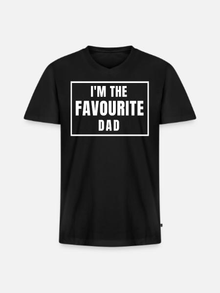 I'm the Favourite dad - Men's Premium Organic T-shirt with V-neck - black
