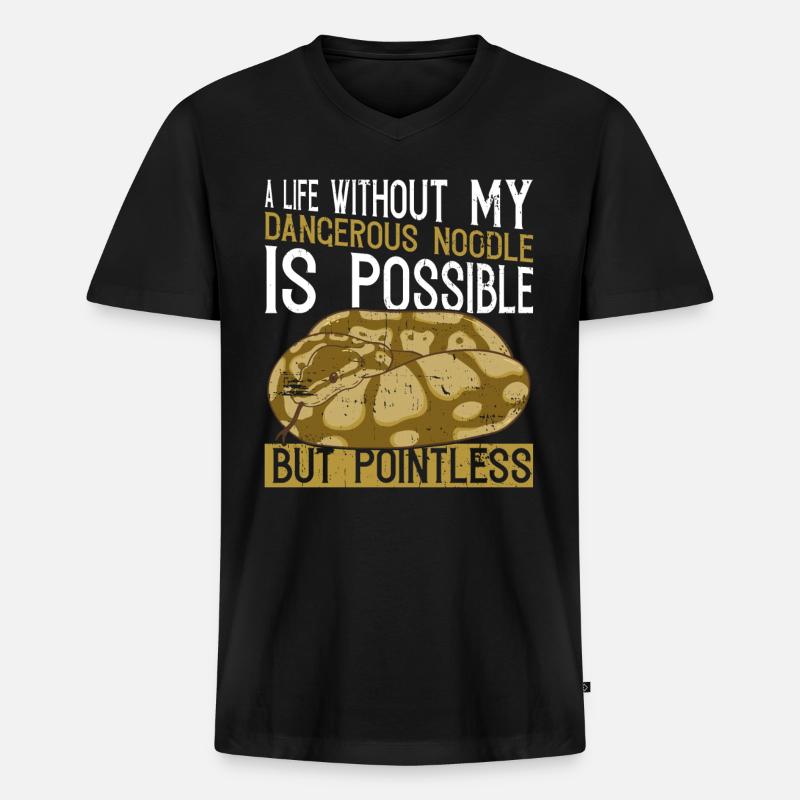 Banane Ballpython Königspython - Männer Premium Bio T-Shirt mit V-Ausschnitt - Schwarz