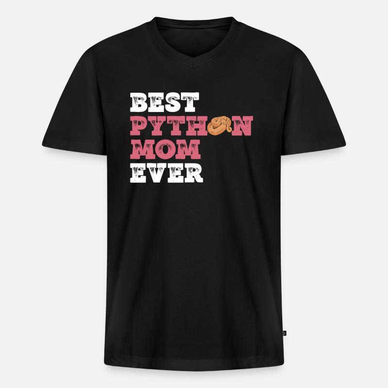 Königspython Mutter Banane Königspython Mama - T-shirt encolure en V Premium bio Homme - noir