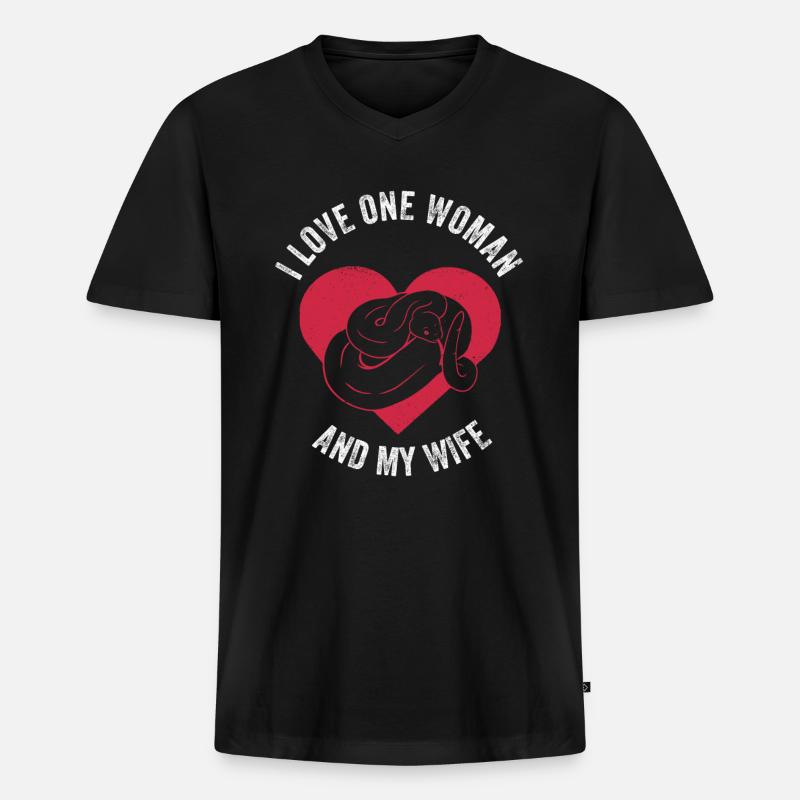 Banana Königspython Python - T-shirt encolure en V Premium bio Homme - noir