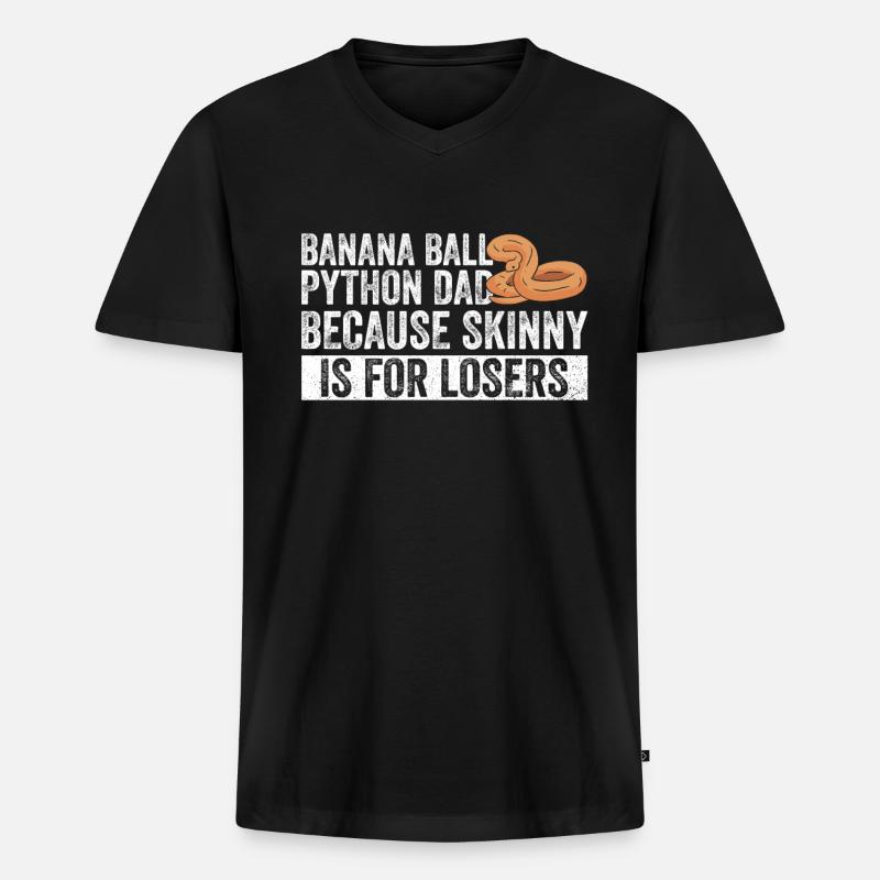 Königspython Bananenkugel Python - Männer Premium Bio T-Shirt mit V-Ausschnitt - Schwarz