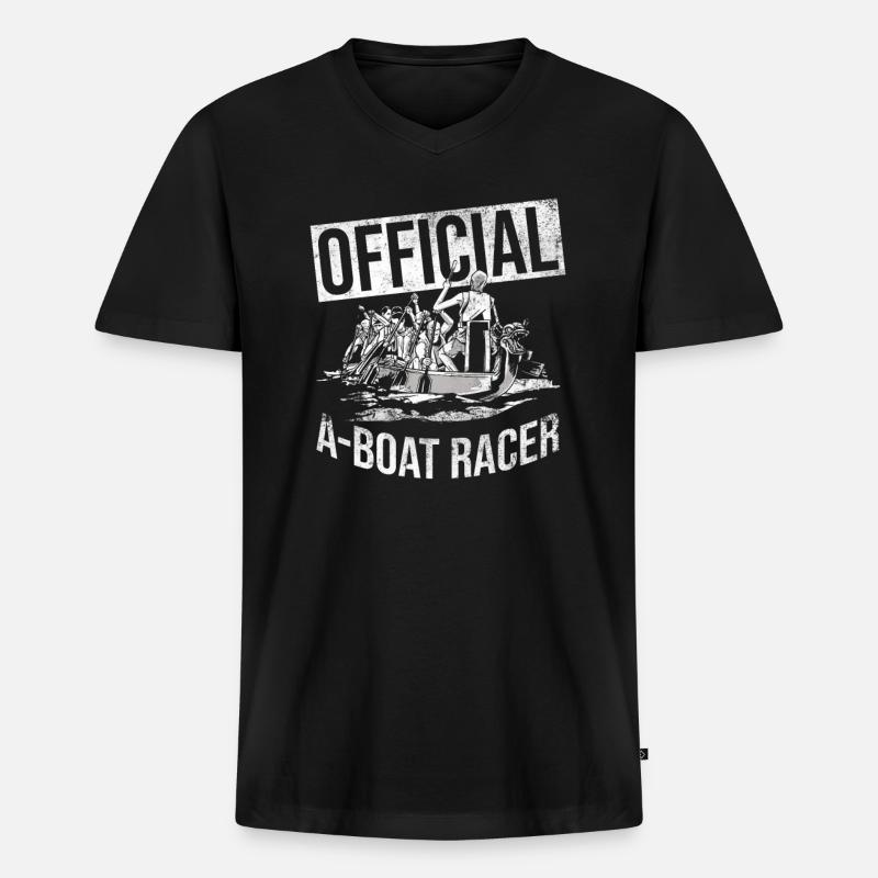 Drachenbootrennen Und Drachenboot - Männer Premium Bio T-Shirt mit V-Ausschnitt - Schwarz