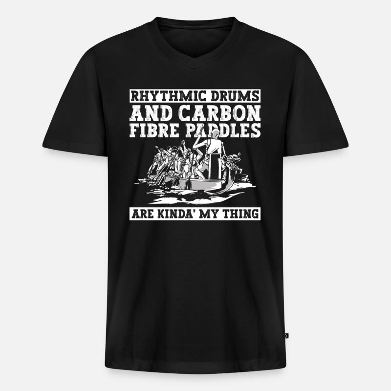 Drachenboot Und Drachenboot Paddeln - Männer Premium Bio T-Shirt mit V-Ausschnitt - Schwarz