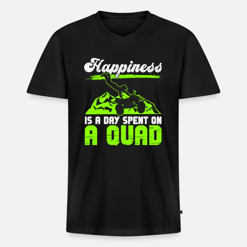 Quadfahren Quad - Männer Premium Bio T-Shirt mit V-Ausschnitt - Schwarz
