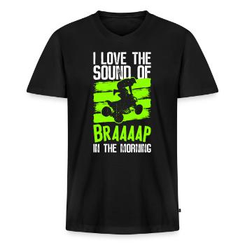 Quad Quadfahrer - Männer Premium Bio T-Shirt mit V-Ausschnitt - Schwarz - Vorne - Nico (187cm)