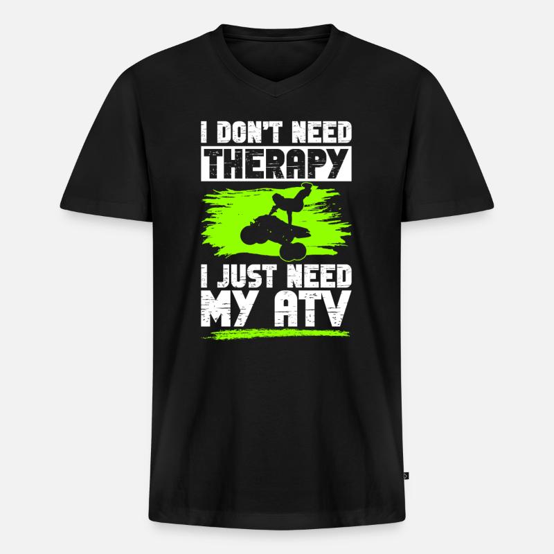 Quad Quadfahrer - Männer Premium Bio T-Shirt mit V-Ausschnitt - Schwarz