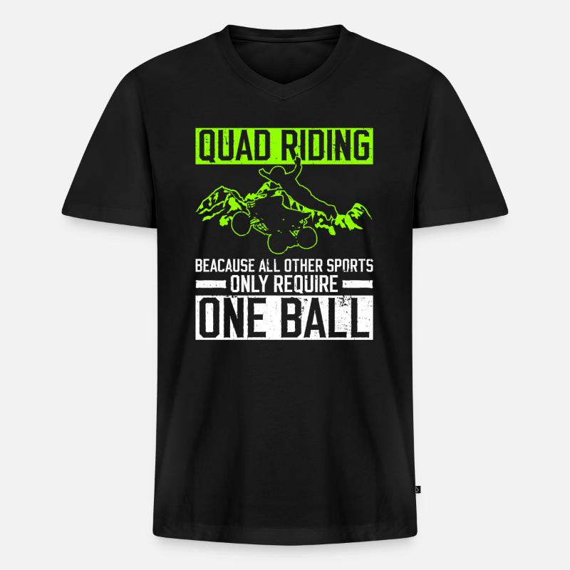 Quadfahren Quad Quadfahrer - Männer Premium Bio T-Shirt mit V-Ausschnitt - Schwarz