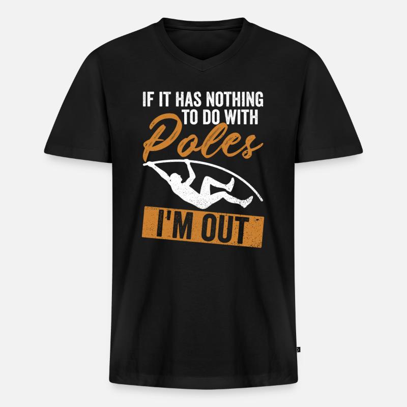 Stabhochsprung Stabhochspringen - Männer Premium Bio T-Shirt mit V-Ausschnitt - Schwarz