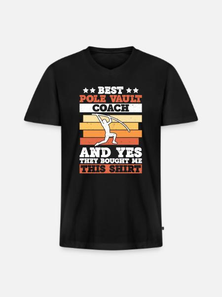 Stabhochspringer Trainer Stabhochspringen - Männer Premium Bio T-Shirt mit V-Ausschnitt - Schwarz