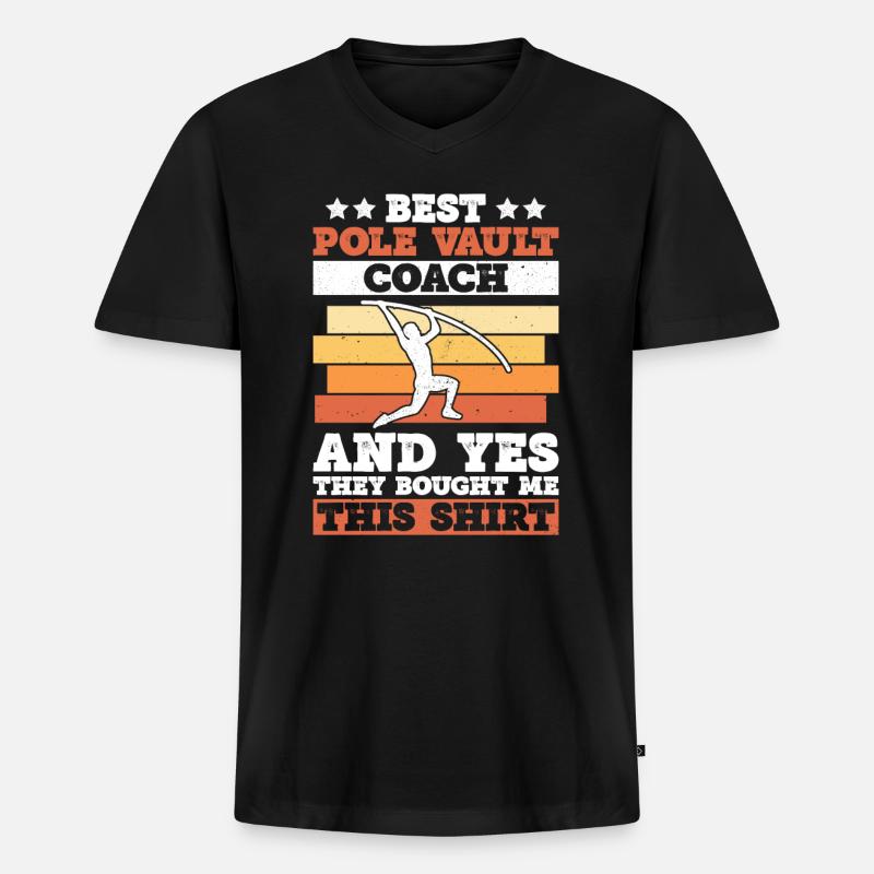Stabhochspringer Trainer Stabhochspringen - Männer Premium Bio T-Shirt mit V-Ausschnitt - Schwarz