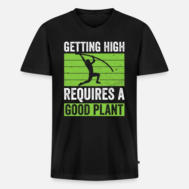Stabhochspringer Stabhochsprung - Männer Premium Bio T-Shirt mit V-Ausschnitt - Schwarz